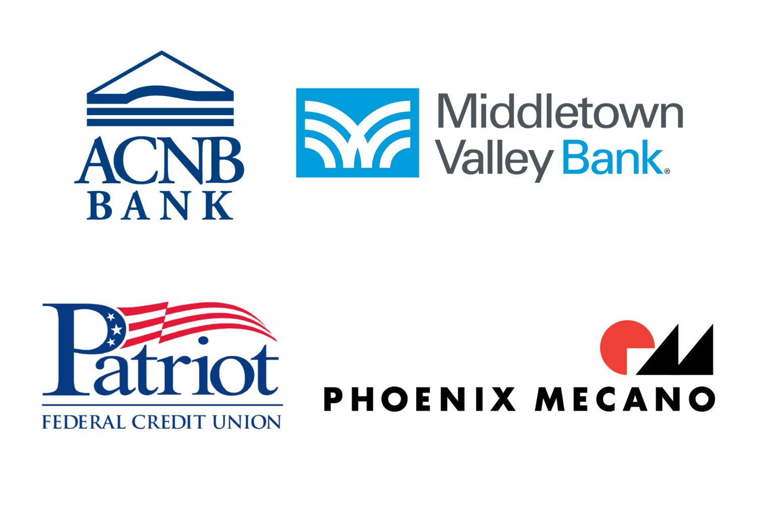 Orange Level Sponsors - ACNB Bank, Middletown Valley Bank, and Phoenix Mecano